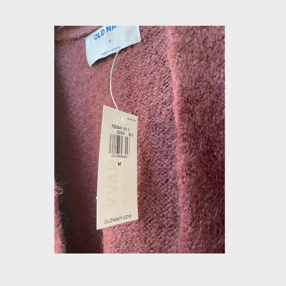 NWT Old Navy Cozy-Knit Open Front Cardigan Sweater; Purple Plum; Medium - Picture 6 of 7